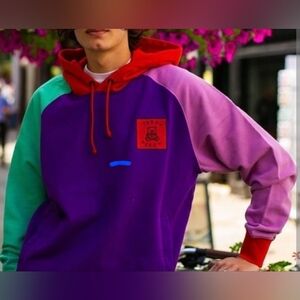 Teddy Fresh Color Block Hoodie Unisex Size SMALL